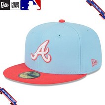 [미국정품] 890993 스냅백 캡모자 MLB [애틀랜타 브레이브스] 뉴에라 Spring Color Two-Tone 59FIFTY Fitted Hat - Light Blue/Red