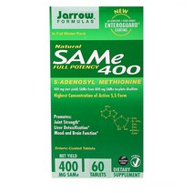 자로우 포뮬러스 내추럴 Sam E 400 풀 포텐시 Mg Jarrow Formulas Natural Full 60정