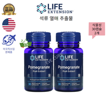 미국 Life Extension 석류 열매 추출물 식물성 1일1캡슐 사은품추가, 2개, 30캡슐