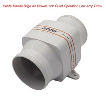 IZTOSS 화이트 마린 빌지 송풍기 24V 저소음 작동 로우 앰프 4 인치 인라인 팬 벤트, 02 12V Big
