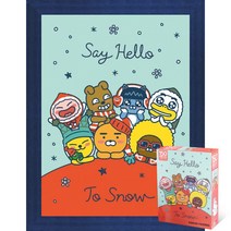퍼즐피플 카카오프렌즈 직소퍼즐 모음, 세이헬로 투 스노우 카카오프렌즈 150피스 액자포함(우드블루), 150p