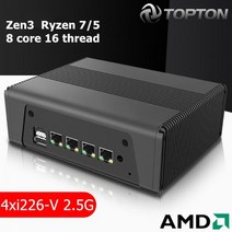 Topton AMD 미니 PC Ryzen 7 5825U 5800U 4x 인텔 i226V 2.5G NAS 서버 방화벽 기기 소프트 라우터 3 * NVMe 2 SATA 3x4K UHD, CN, Ryzen 5 5600U + UK, 16GB DDR4 256GB NVMe