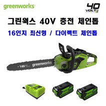 그린웍스 40V 충전 체인톱 다이렉트 신형 5.0Ah 배터리2팩