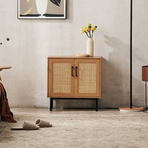 [모던하우스] ON 로렌 천연라탄 2문 도어 수납장, 단품