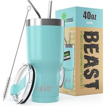 Greens Steel 비스트 40온스 진공 단열 스테인리스 텀블러 퍼플 USA 미국, 10 oz, Aquamarine Blue, Aquamarine Blue