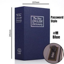 금고 부품 잠금 자물쇠 휴대용 가정용 학생 선물 사전 mini safe box book hidden secret key lock coin bank card jewelery, 협력사, 비밀번호 블루엠