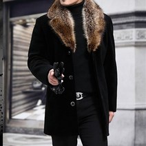 남자 남성 겨울 자켓 재킷 모피 퍼 우아 엘레강스 캐주얼 인조 코트 남성용 럭셔리 밍크 헤어 칼라 트렌치 신사 유행 의류 PFHQ 가을 2022
