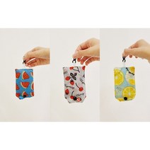 채우다 상점 고리달린 접이식 시장가방 가벼운시장가방 휴대용시장가방 미니사이즈시장가방 컴팩트한시장바구니 장바구니 3가지 디자인, 레몬, 1개