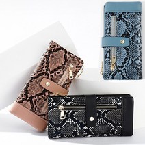 [사은품증정] 여성장지갑 뱀피무늬 액션 장지갑 지퍼버튼덮개 여성지갑 139