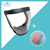 [루시온리빙] 김서림방지 안면고글 블랙 [고급형] (고급 안경닦이 증정), A. 투명렌즈 [블랙] 1개