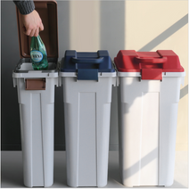 편의점 분리수거 쓰레기통 30L 45L 60L 아파트 매장 재활용 분리수거 길거리쓰레기통, 슬림펌 핸들휴지통(30L)레드, 슬림펌 핸들휴지통(30L)레드
