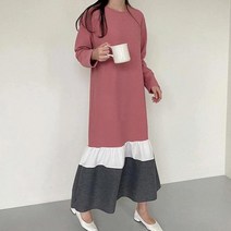 [세인트이브] 화사한 인기템 배색캉캉 롱원피스