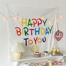 패브릭 생일 플랜카드 클립포함 파티 배너 플래카드 현수막 가랜드 축하 깜짝 꾸미기