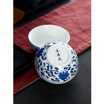 민간예인 청화자 단배 경덕진 보이차 찻잔 다기, 08.Ruyi 스트레이트 컵