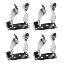호환 낚시배 바다낚시배요트 부품 4pcs 카누 보트 노 캠핑카 해양 실버 스테인레스 스틸 브래킷 스프링 클램프 후크 홀더 클립 액세서리, 없음