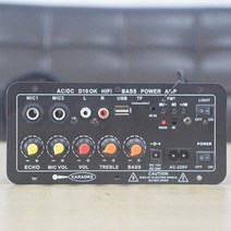 견고한 블루투스 스테레오 앰프 보드 AC 220V DC 12V 24V 서브 우퍼 듀얼 마이크 스피커 용 가라오케, 한개옵션0