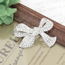 [br81 - 묶음리본] 브로치 / 반짝이 큐빅 심플 리본 하객 발표회 입학식 졸업식 포멀 세리머니 파티 결혼식 캐주얼 소품 여성 선물