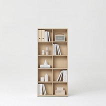한샘 티오 격자책장 5단 80cm (컬러 택1), 화이트/내추럴오크(C)