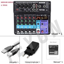오디오 믹서 mixer 음향기기 사운드 녹음실 teyun 8 6 4 channel 전문 휴대용 믹싱 콘솔 컴퓨터 입력 48v 전원 번호 라이브 방송 a4 a6 a8 new, a6 나는 플러그