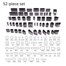 가죽 실리콘 커팅 나이프 스퀘어 테일 소드 몰드 벨트 지갑 펜던트 몰딩 도구 수동 제작, 52-piece set
