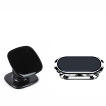 F16 360도 회전 차량용 핸드폰 거치대 흡착 신형 나노패드 + 자석 거치대 2종세트, 검정
