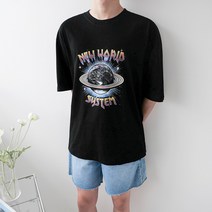 스트릿 4TYPE 프린팅 오버핏 반팔 라운드 티셔츠