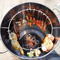 항아리 바베큐 상업용 야외 꼬치 숯불 훈제 구이 그릴, 신형 인양로 대형 분리형 표준 패키지