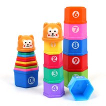 오즈토이 육각 컵쌓기, 혼합색상, 8세트