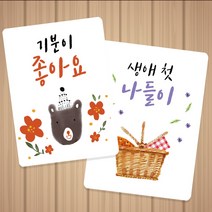 띵크디자인 아기 마일스톤 성장카드 셀프촬영 양면디자인