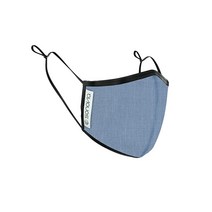 SONOVIA 특허받은 통기성 원단의 재사용 가능한 안면 마스크 유니 천 세탁 2겹 커버 김 서림 코와이어 및 조절 이어 스트랩 스카이 블루 스몰 (5팩)