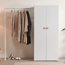 모디쉬갤러리 헴네스 서랍형 대형 행거 옷장 세트 800, 화이트(좌측행거), 화이트 (DD10074)