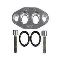 ICT Billet Oil Cooler Adapter -6AN ORB Oring In/Out Port Plate LS1 LSX LS3 LS LS2 LS3 LH6 L92 L76 LY, 1, Natural