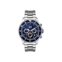 아이스 워치 크로노그래프 쿼츠 블루 다이얼 스테인리스 스틸 남자 시계 017672Ice ICE Marine 실버 Large CH 017672