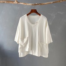 여성 여름 린넨 마 나시티 루즈핏 나시 중년 민소매 여성 자수 빈티지 티셔츠 불규칙한
