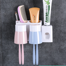 더자카 화이트라인 칫솔걸이 2인용 & 치약짜개 세트, 혼합색상, 1개