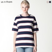 [어스앤뎀] [US N THEM] 라이트닝 스트라이프 티셔츠 (남녀공용) (택가격39800