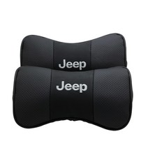 오토데코 지프(JEEP) 차량용 목쿠션 기능성 목베개 가죽쿠션, 지프 가죽목쿠션:블랙(1개)
