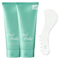 [핏디] 쿨바디 크림 200ml+리프팅 마사저 - 바디보습 쿨링젤 괄사 마사지기 셀룰라이트 붓기 완화, 크림2개+마사저1개