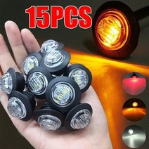 251015pcs 12v24v 라운드 트레일러 사이드 마커 라이트 노란색 흰색 빨간색 트럭 통관 조명 트럭 신호 램프 led 방향지시등 무빙 턴시그널 깜박이, 2개