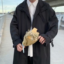 남자 중간 길이의 윈드 브레이커 탑 캐주얼 올 매치 오버 더 무릎 재킷