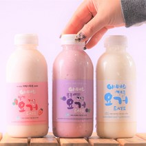야베스목장 수제 요거트 세트 500ml 6개, 플레인 3개 딸기 3개