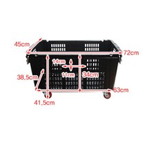 이사 물건이동 운반 플라스틱 사각바구니 사과상자 컨테이너상자 이삿짐박스 농산물박스 과일상자, 1개, 빨강바퀴