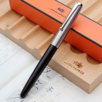 Jinhao 나무 만년필 0.38/0.5/0.8mm 이리듐 벌펜 필기구 깃털 평행 펜 사무실 학교 미술 용품 스타일로, 0.5mm, black