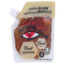 미국직구 I HEART BEES - 진저 허니 - 10온스 - 생꿀 및 여과되지 않은 꿀 코셔 인증, 수량, 상세참조