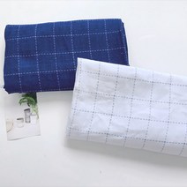 대폭 삼중거즈] 시크 체크 2color_WS 837C6, 네이비