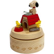 산리오(SANRIO) 목제 오르골 스누피 개집 H9156 베이지, 상품명참조