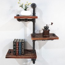 핸즈홈 파파메이드 파이프선반 E 벽선반, NSC(원목선반+쿠퍼파이프)