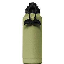 ORCA Hydra 963.9g(34온스) 18/8 스테인리스 스틸 단열 물병 스크류 탑 스포츠 병 파우더 코팅 실리콘 그립 고래 테일 핸들 식기 세척기 상단 랙 사용 가능, 34-Ounce, Olive Green, Olive Green