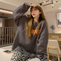 여자 오버핏 맨투맨 기모 빅사이즈 스타일 심플 코디 봄 박스티 예쁜맨투맨 캐쥬얼