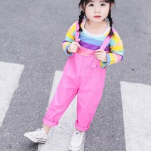 베이비소이 스트라이프 티셔츠 멜빵바지 세트